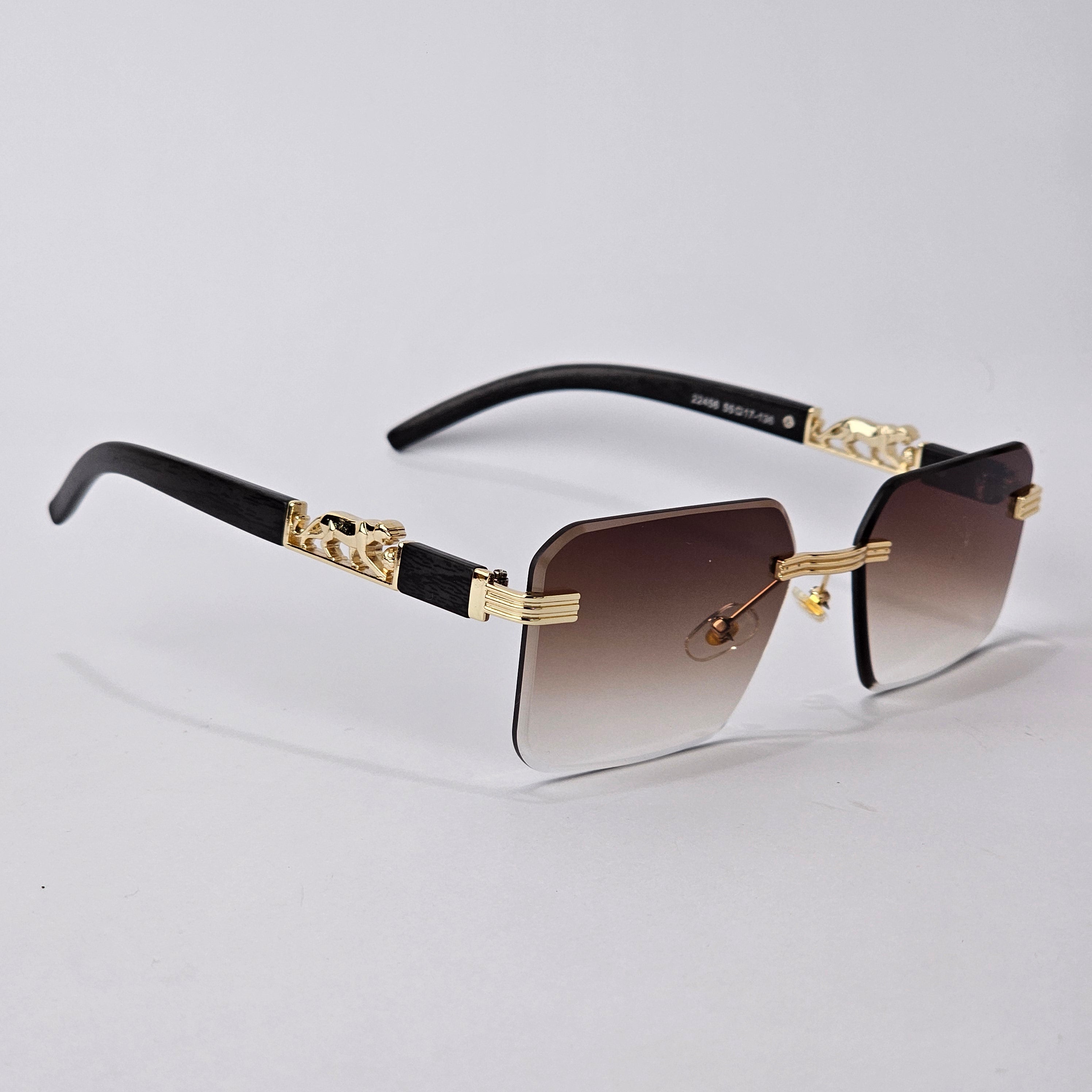 Rimless Panther - Unjaded - 22456 - Gold/Brown Gradient