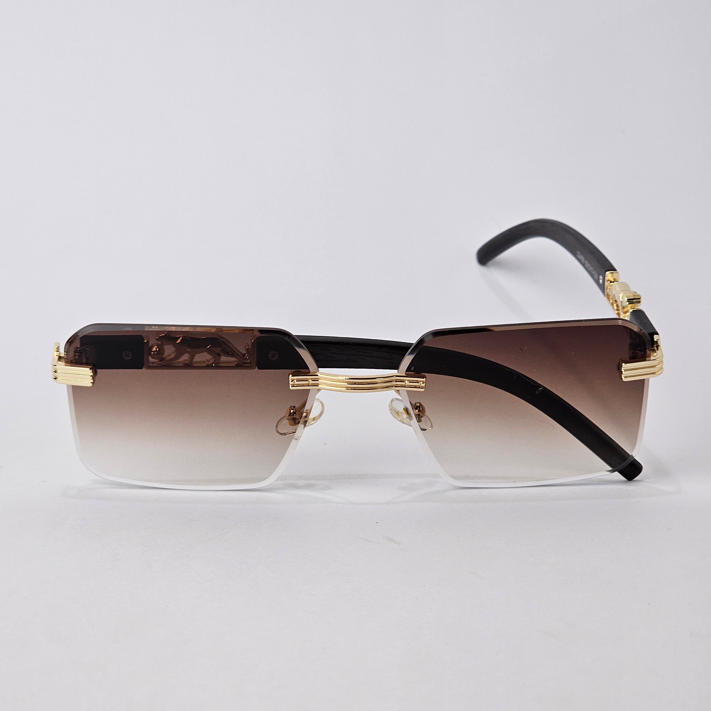 Rimless Panther - Unjaded - 22456 - Gold/Brown Gradient