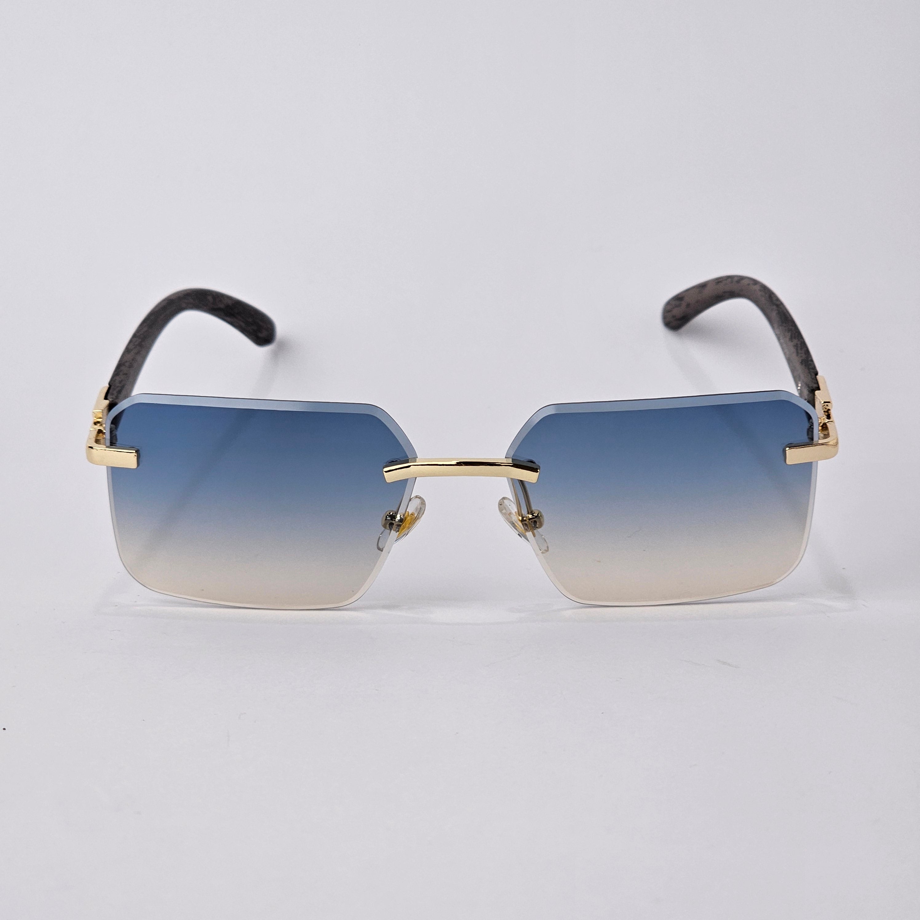 Rimless Wood - Unjaded - 22457 - Gold/blue