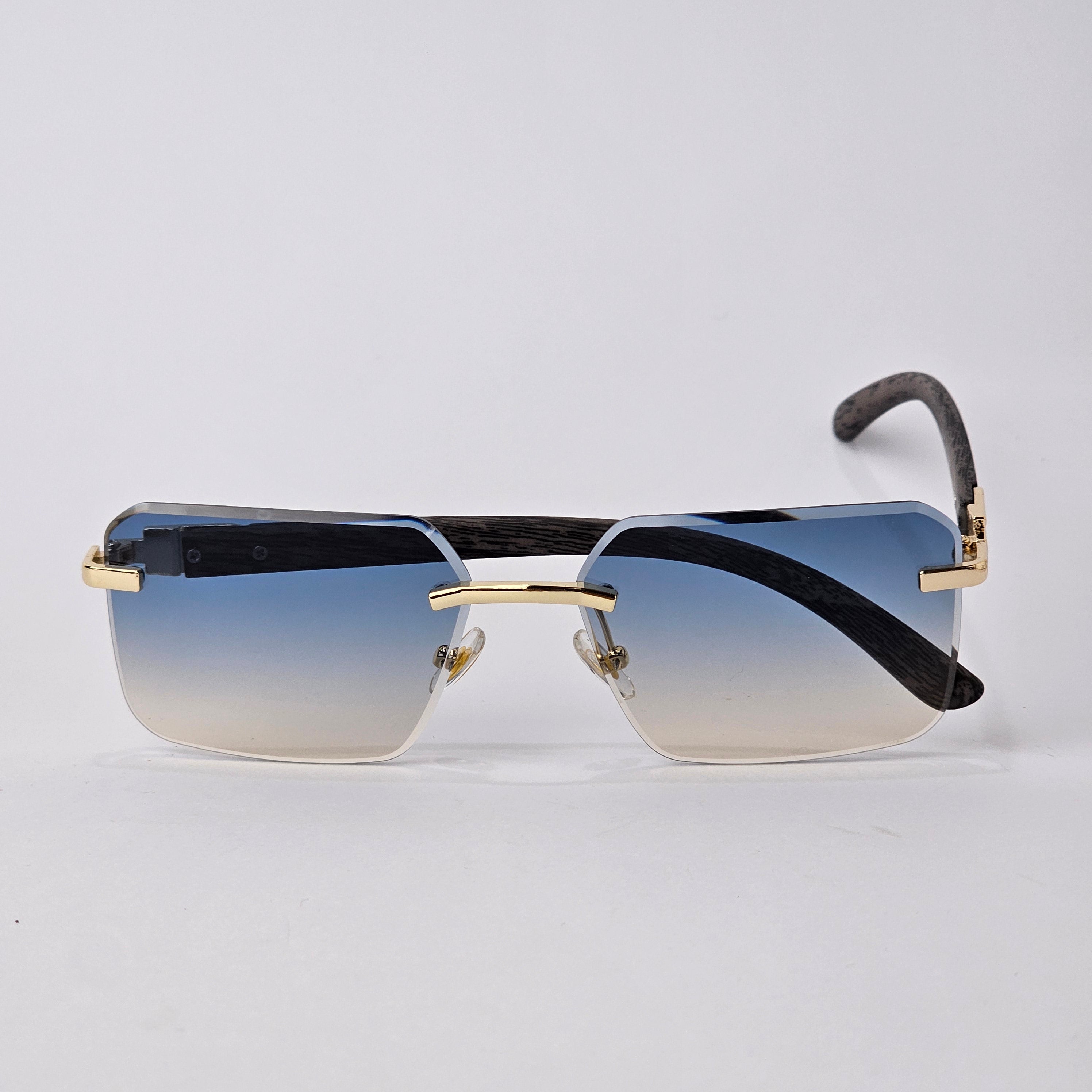 Rimless Wood - Unjaded - 22457 - Gold/blue