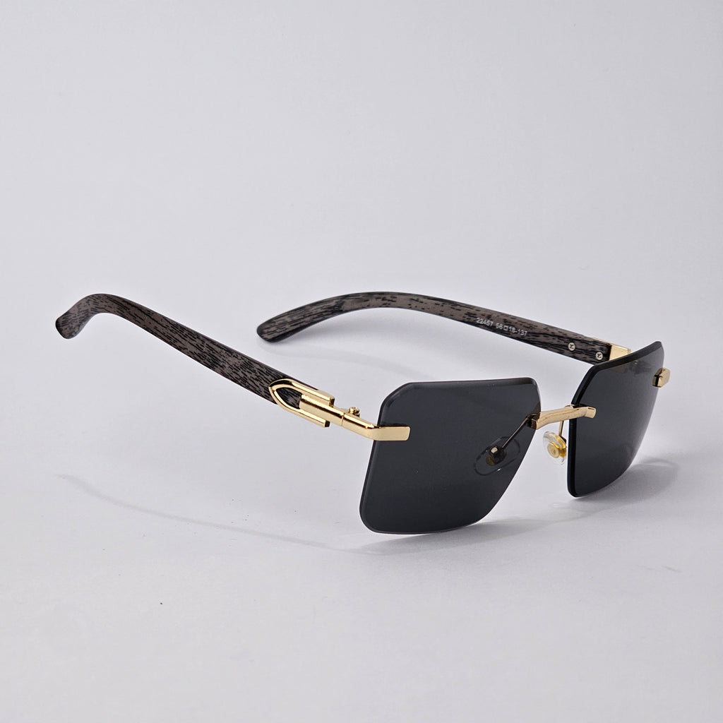 Rimless Wood - Unjaded - 22457 - Gold/Black