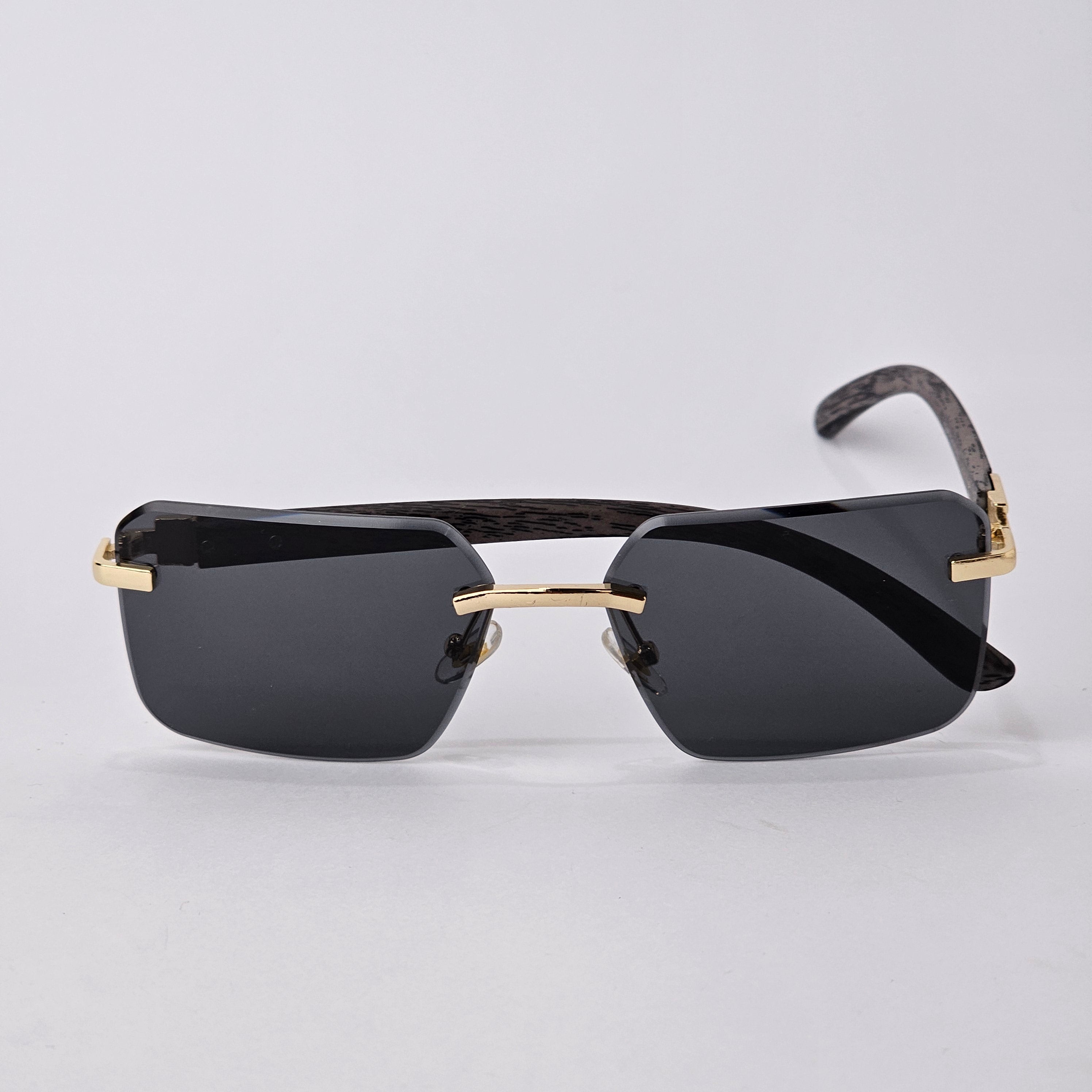 Rimless Wood - Unjaded - 22457 - Gold/Black