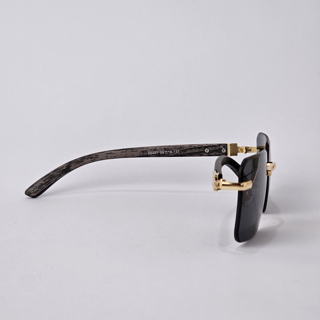 Rimless Wood - Unjaded - 22457 - Gold/Black