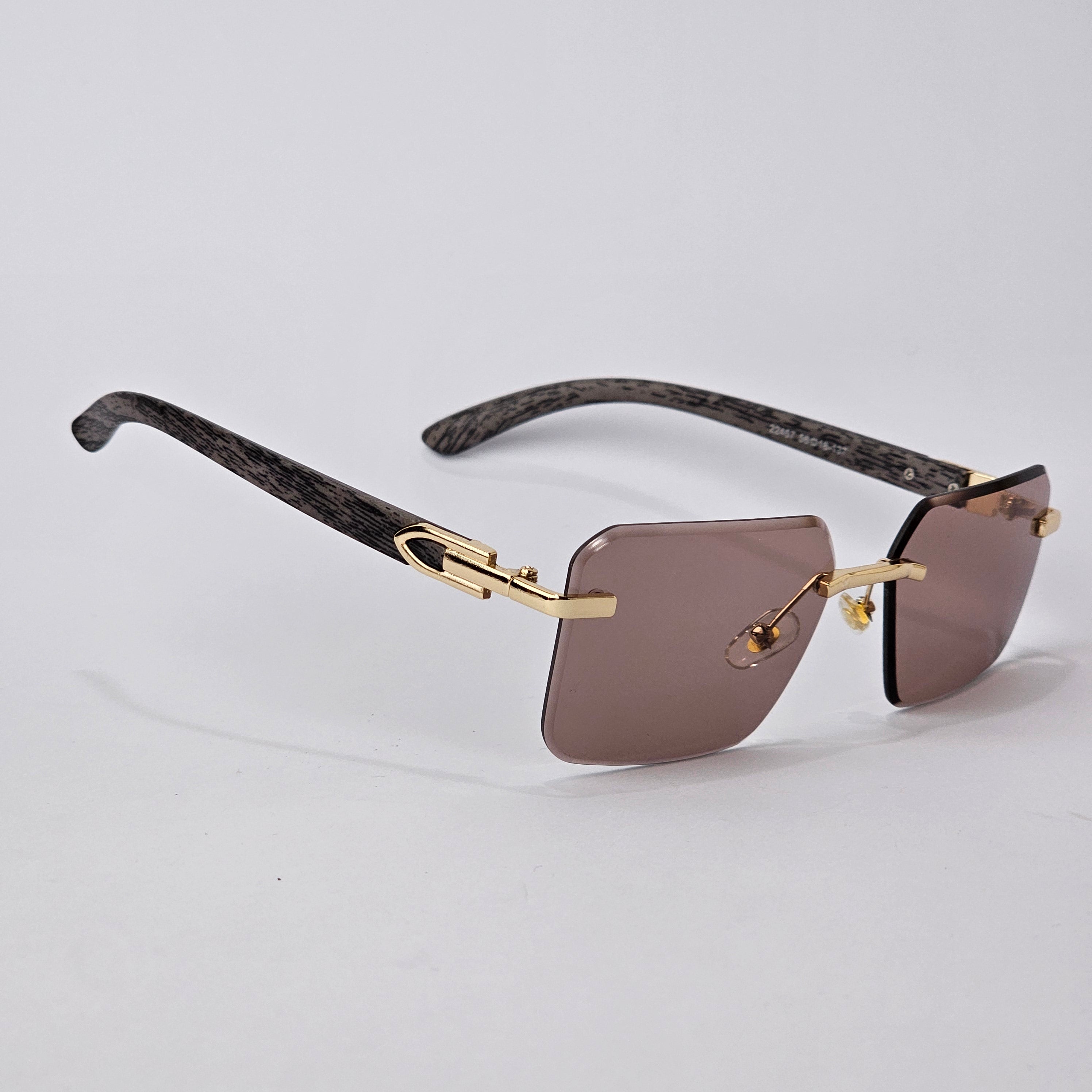 Rimless Wood - Unjaded - 22457 - Gold/Brown