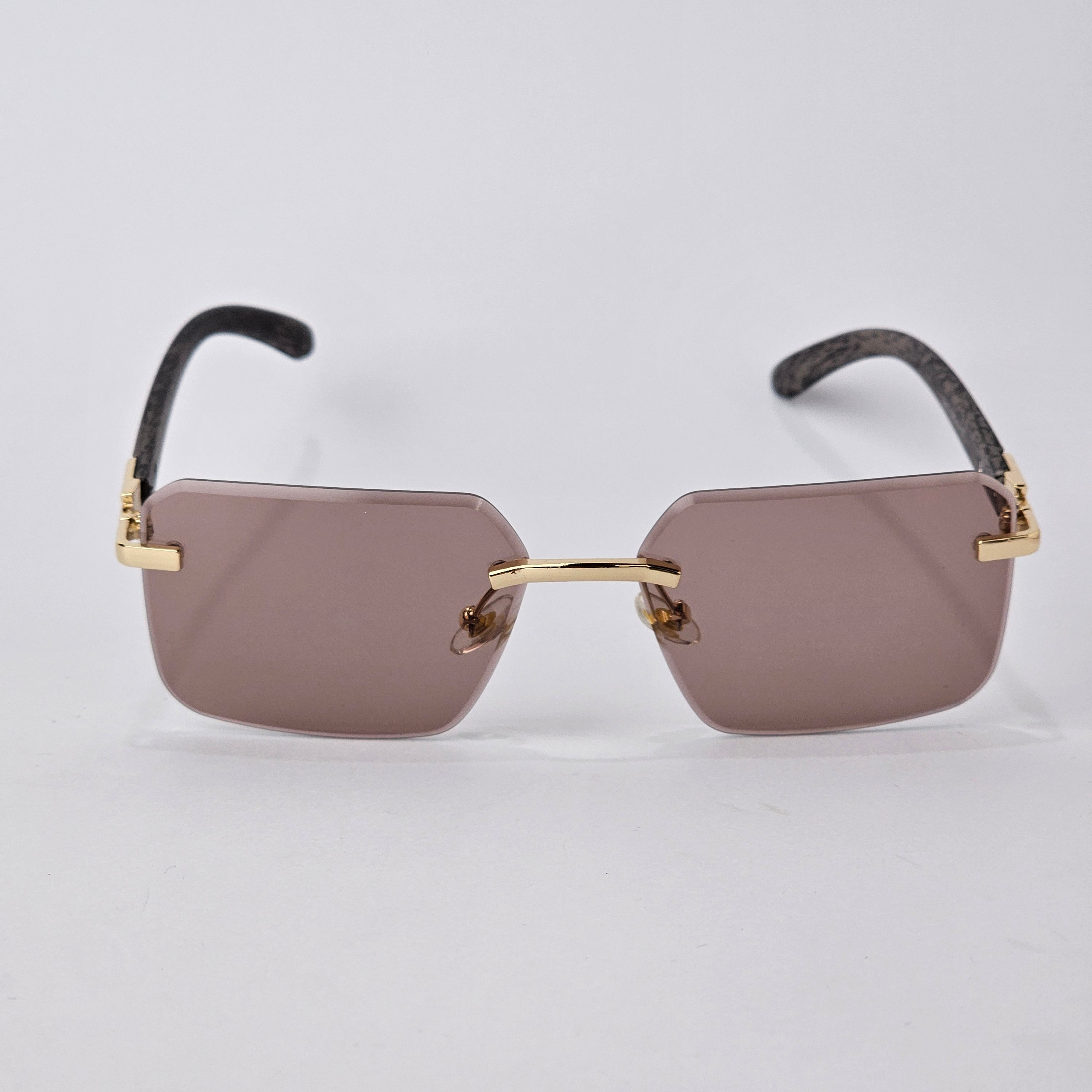Rimless Wood - Unjaded - 22457 - Gold/Brown