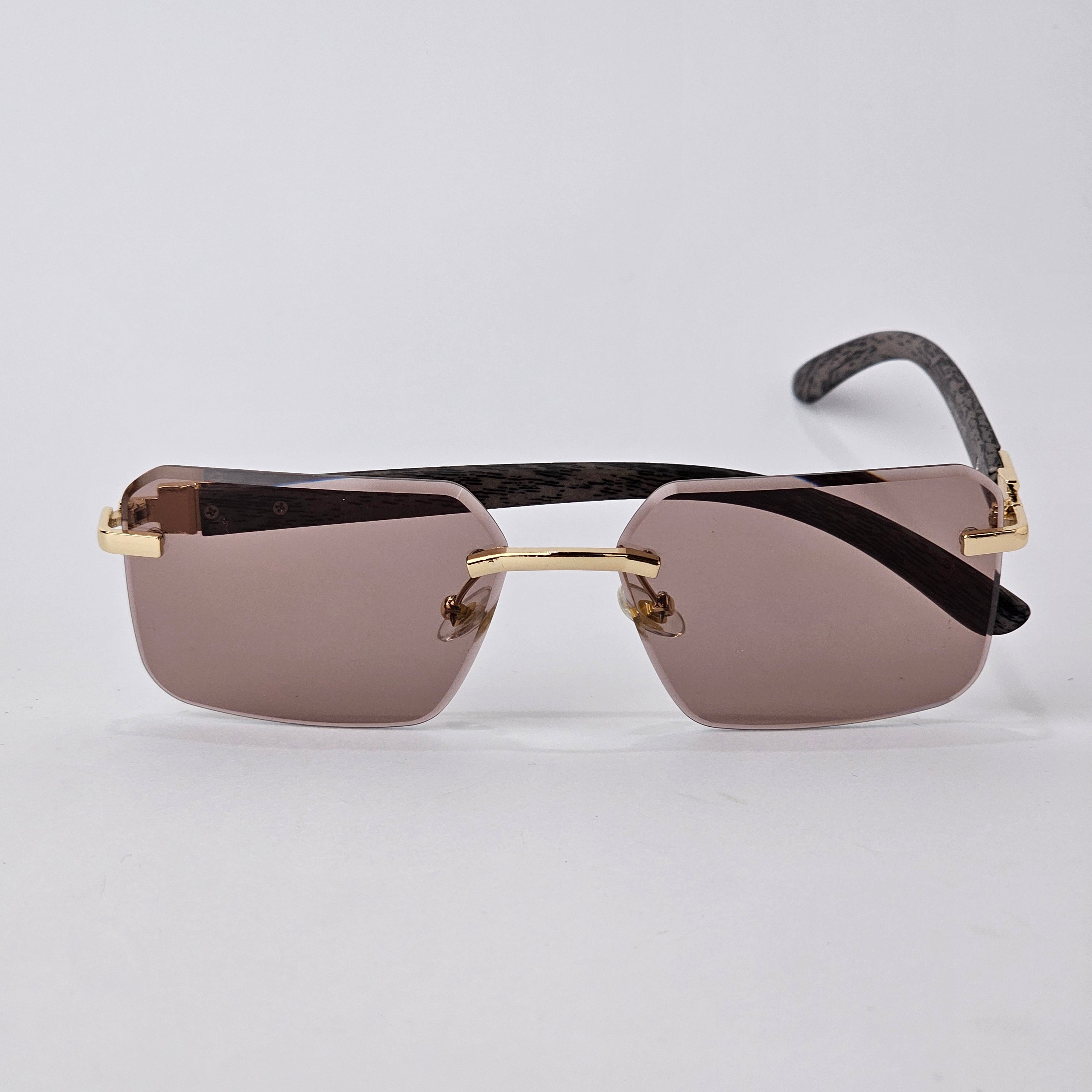 Rimless Wood - Unjaded - 22457 - Gold/Brown