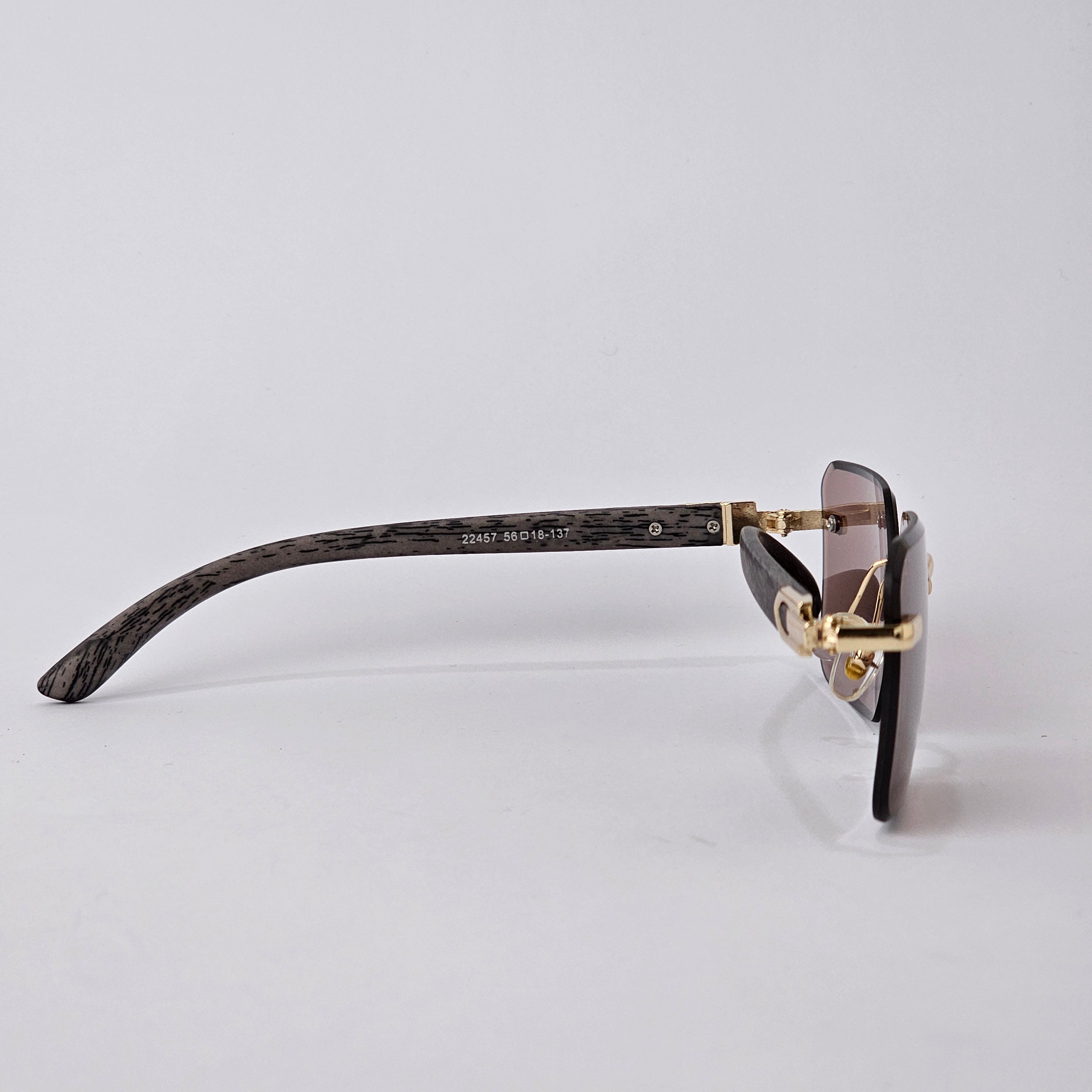 Rimless Wood - Unjaded - 22457 - Gold/Brown