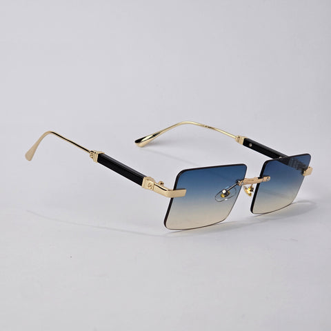 Rimless Rectangle - Unjaded - 22454 - Gold/Blue