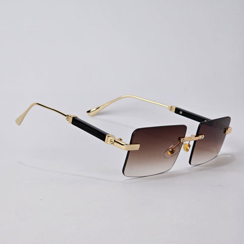 Rimless Rectangle - Unjaded - 22454 - Gold/Brown