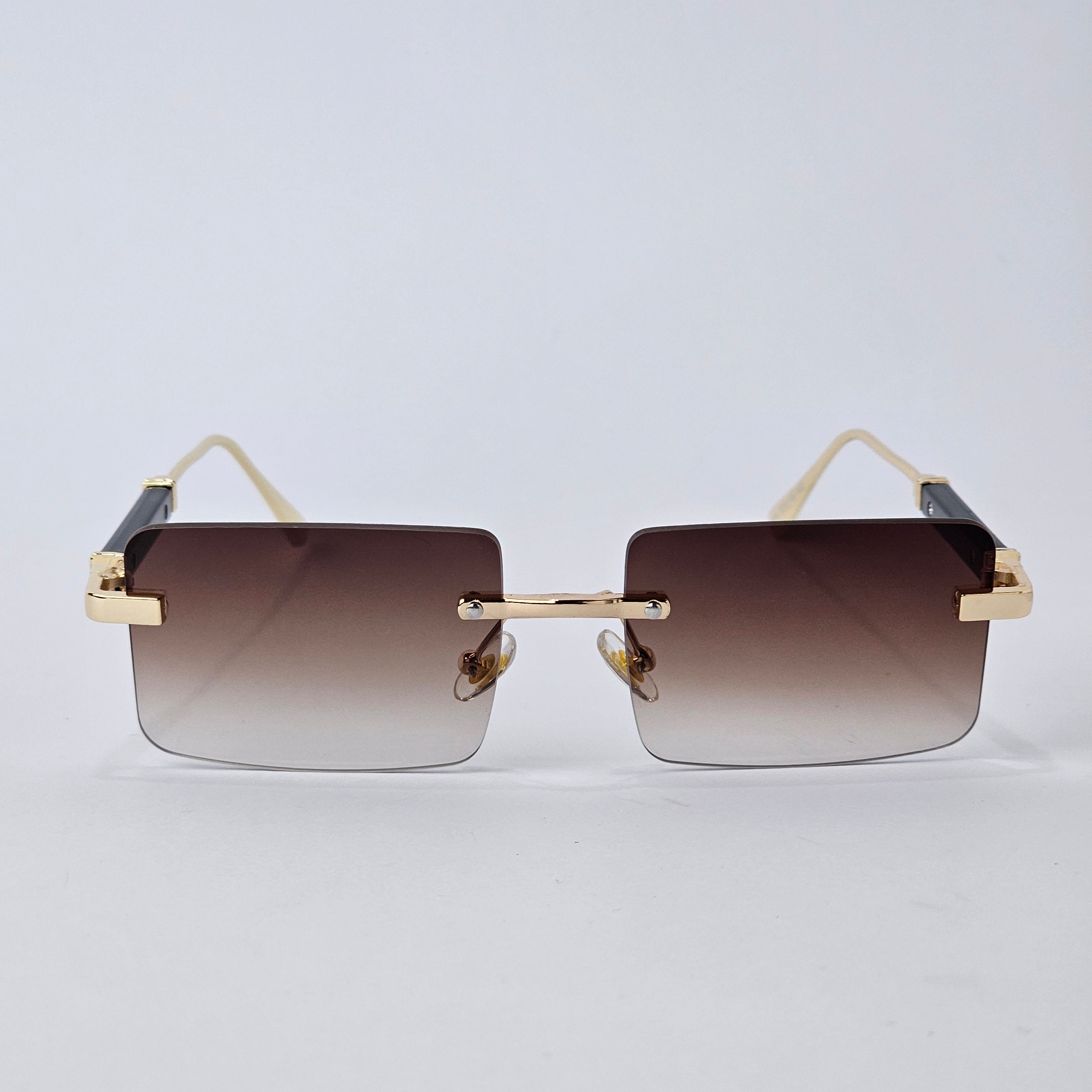 Rimless Rectangle - Unjaded - 22454 - Gold/Brown