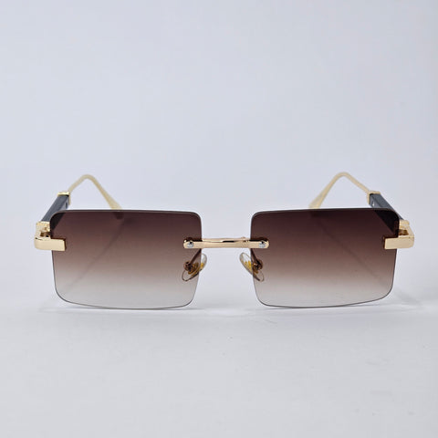 Rimless Rectangle - Unjaded - 22454 - Gold/Brown