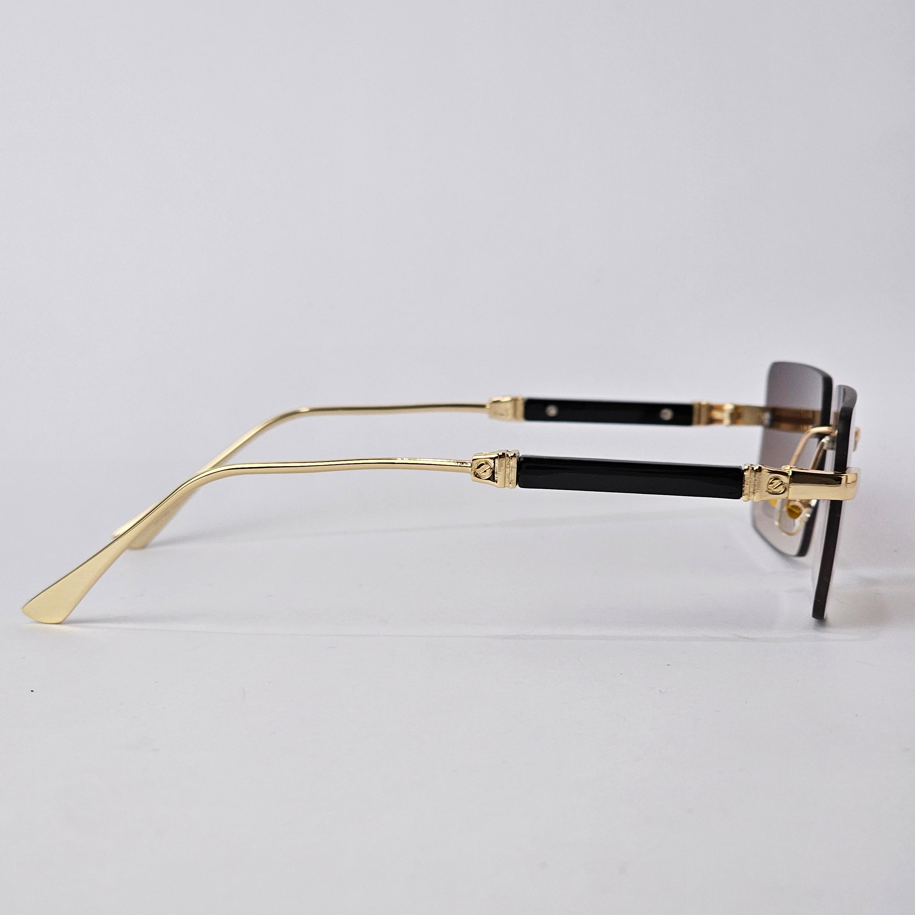 Rimless Rectangle - Unjaded - 22454 - Gold/Brown