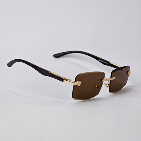 Rimless Sleek Wood - Unjaded - 22455 - Gold/Brown