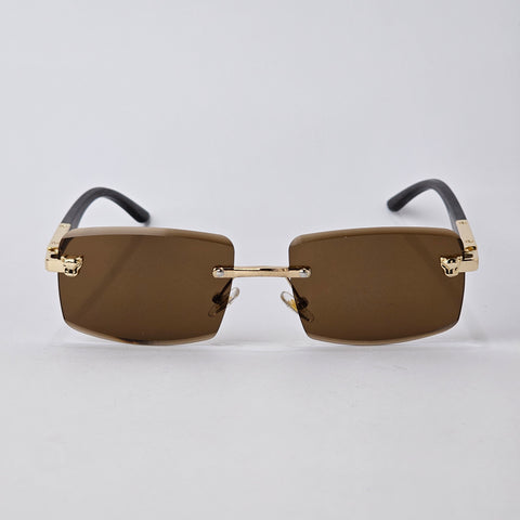 Rimless Sleek Wood - Unjaded - 22455 - Gold/Brown