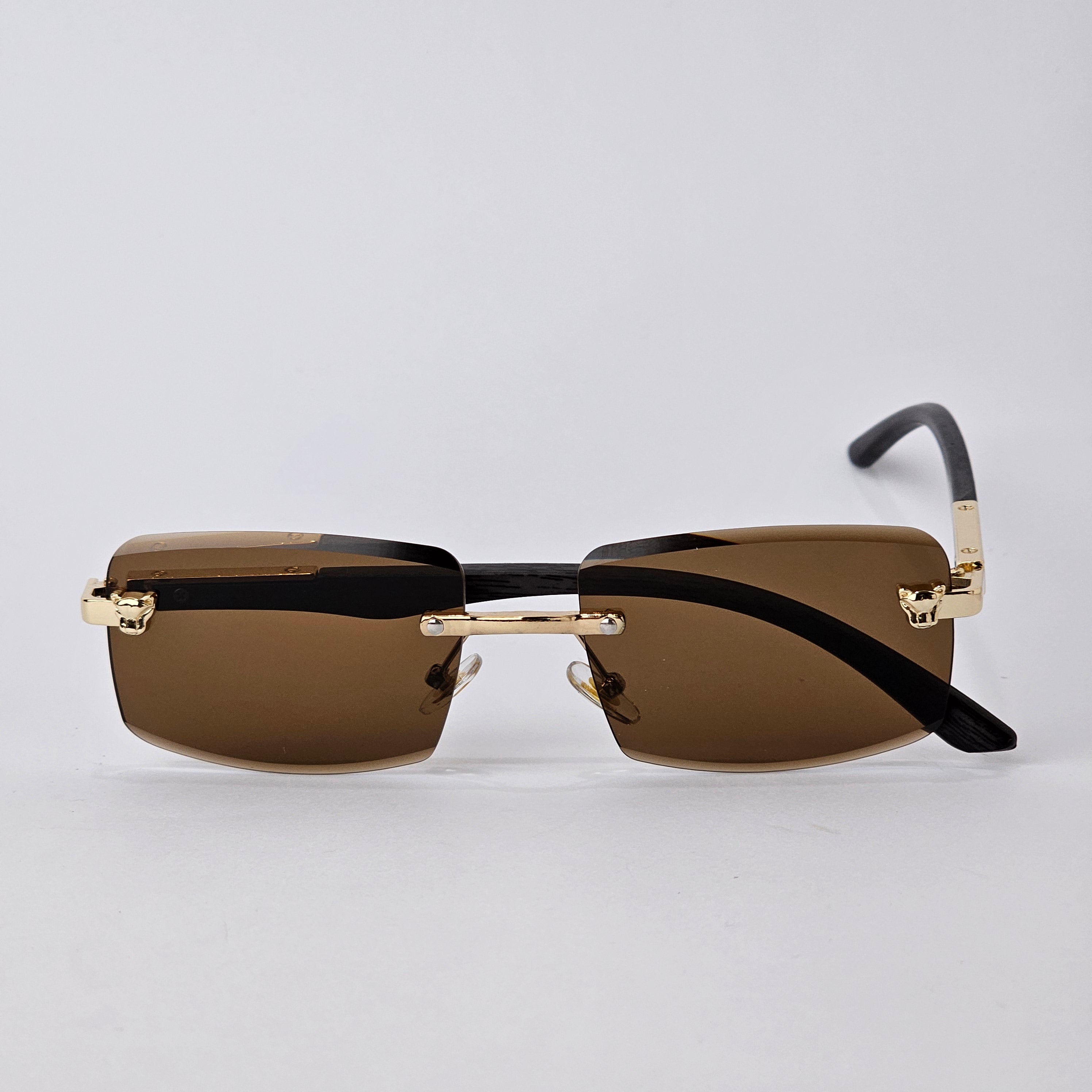 Rimless Sleek Wood - Unjaded - 22455 - Gold/Brown