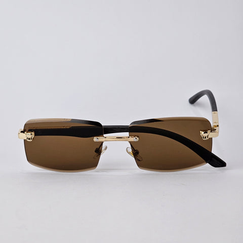 Rimless Sleek Wood - Unjaded - 22455 - Gold/Brown