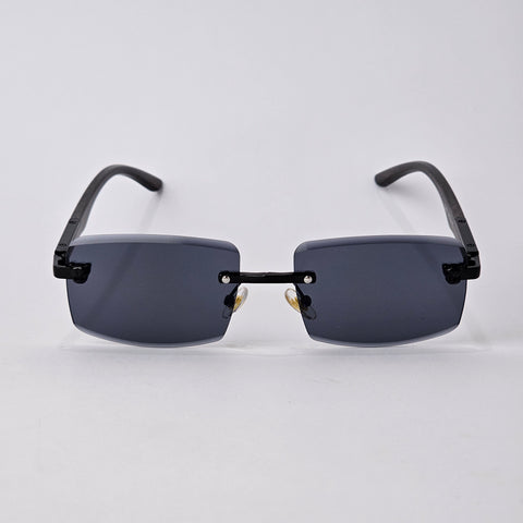 Rimless Sleek Wood - Unjaded - 22455 - Black