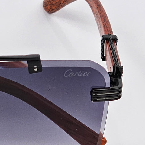 Cartier Rimless Wood - 82317 - Black