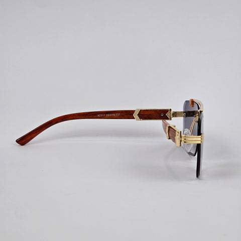 Cartier Rimless Wood - 82317 - Gold/Black