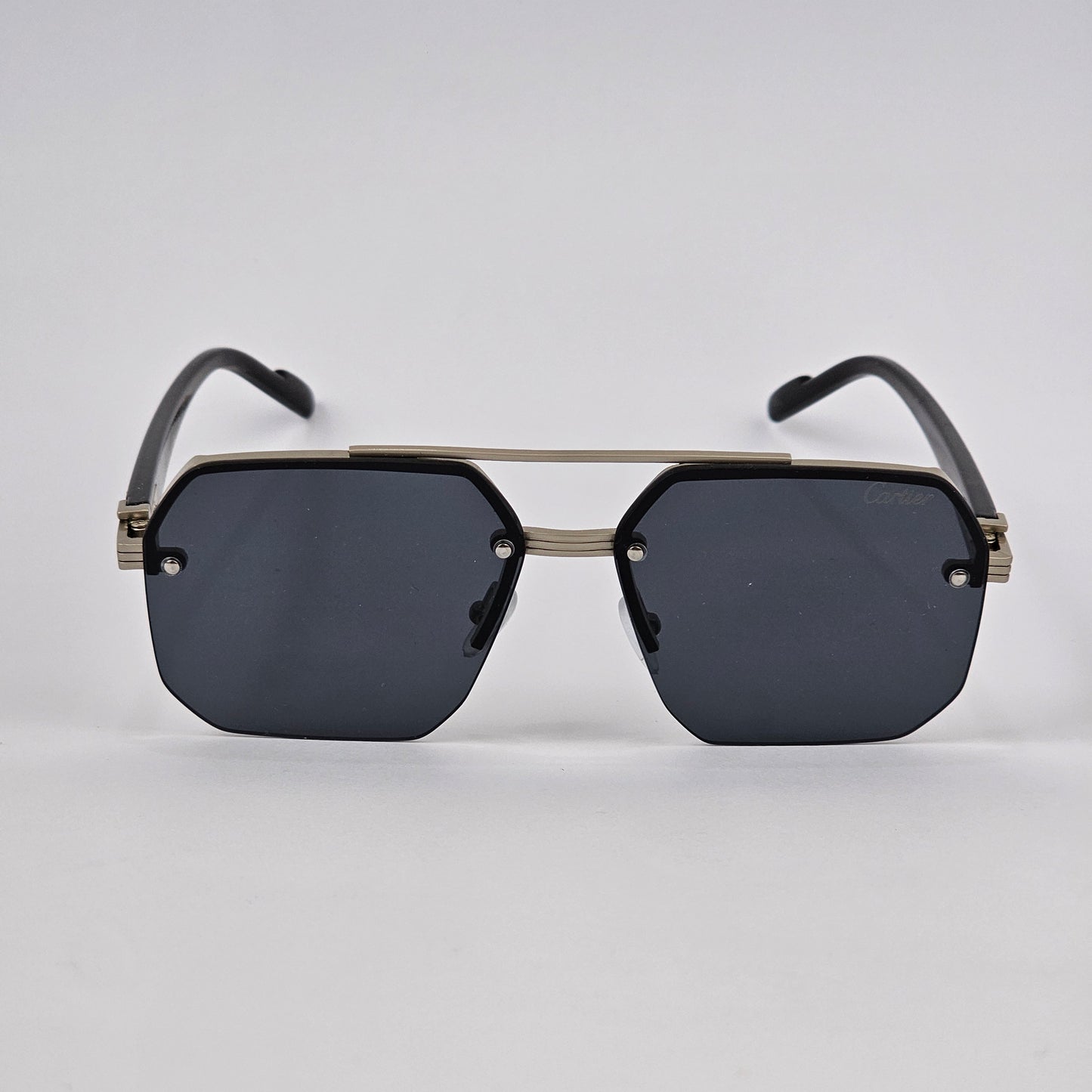Cartier Rimless Aluminum Bridge - Silver/Black