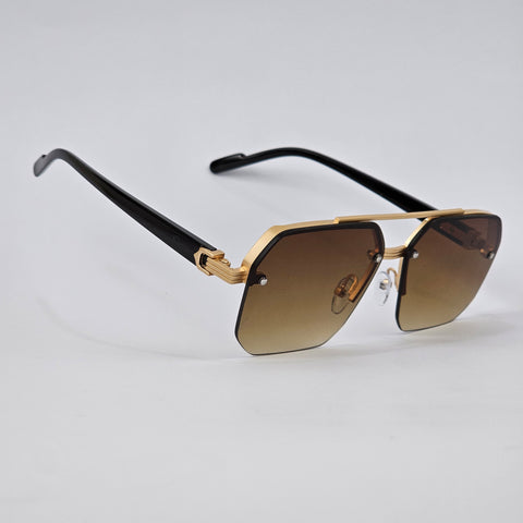 Cartier Rimless Aluminum Bridge - Gold/Brown