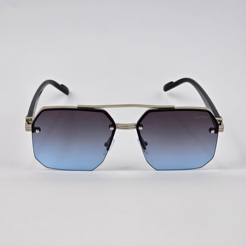 Cartier Rimless Aluminum Bridge - Silver/Blue