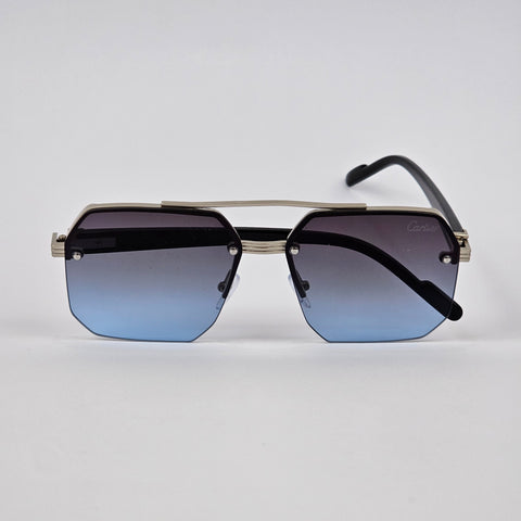 Cartier Rimless Aluminum Bridge - Silver/Blue