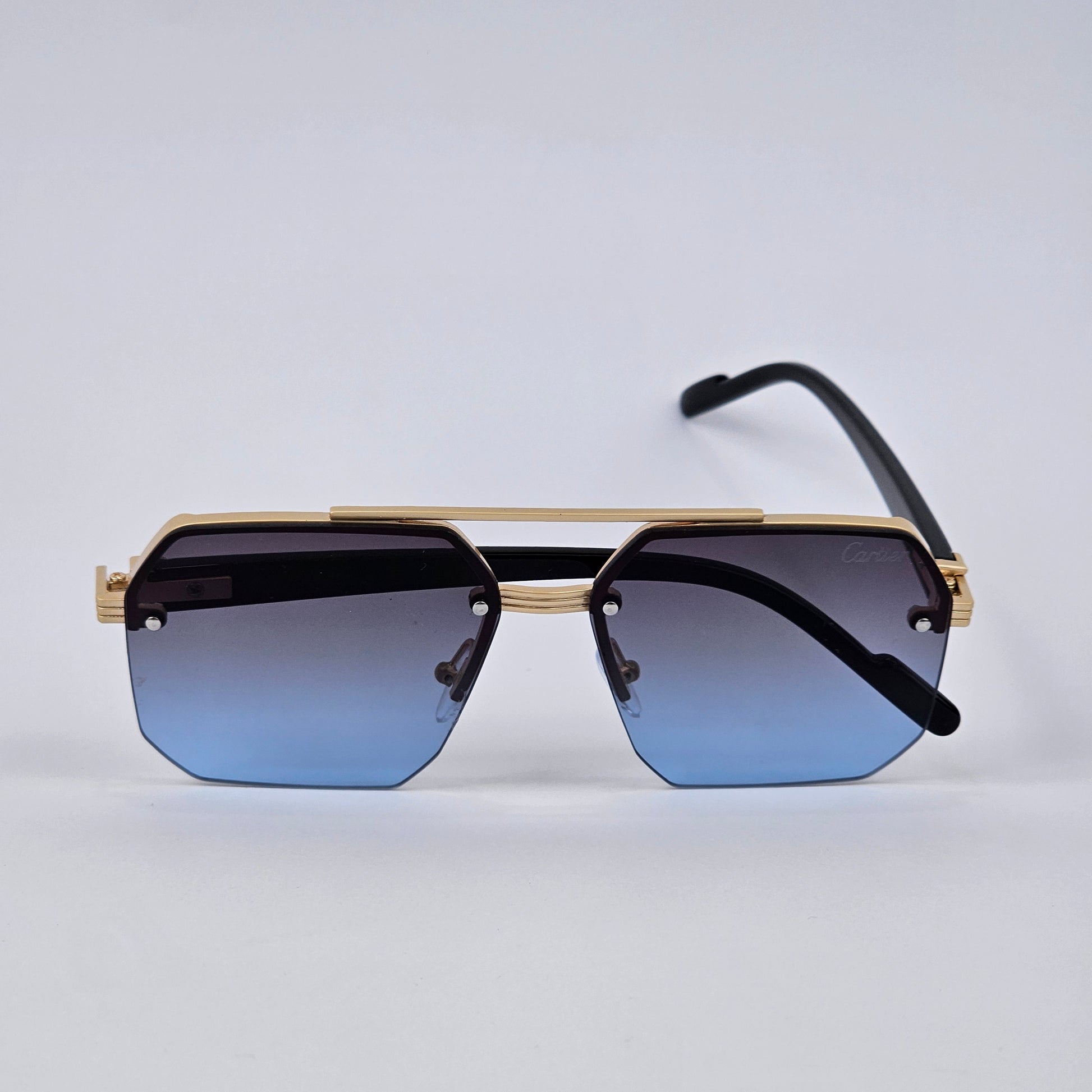 Cartier Rimless Aluminum Bridge - Gold/Blue