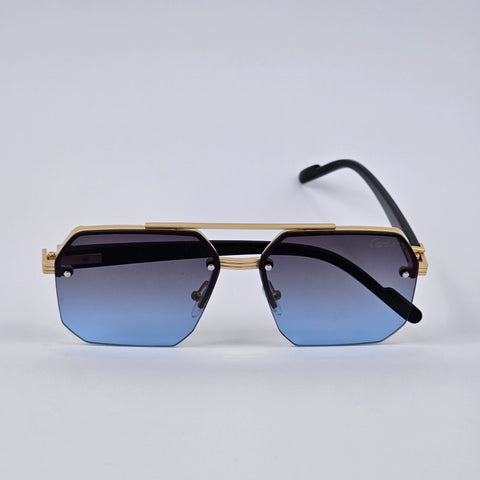 Cartier Rimless Aluminum Bridge - Gold/Blue