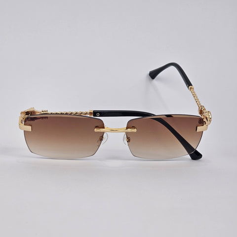 Rimless Engravings - Unjaded - Gold/Brown