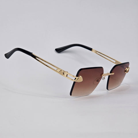 Rimless Triangle - Unjaded - Gold/Brown