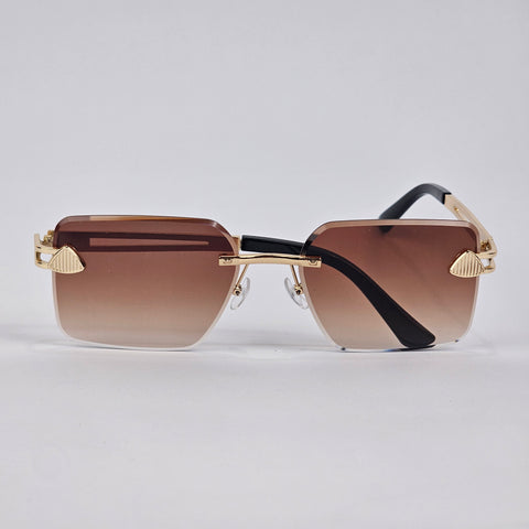 Rimless Triangle - Unjaded - Gold/Brown