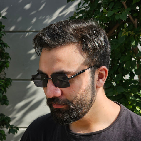 Rimless Rectangle - Unjaded - 22454 - Black