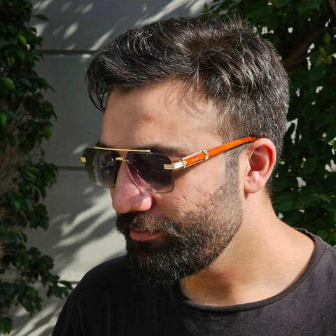 Cartier Rimless Wood - 82317 - Gold/Black