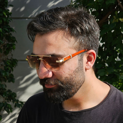 Cartier Rimless Wood - 82317 - Gold/Brown