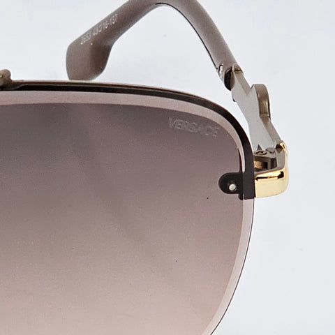 Bling Aviators - Versace - 2653 - Gold/Brown