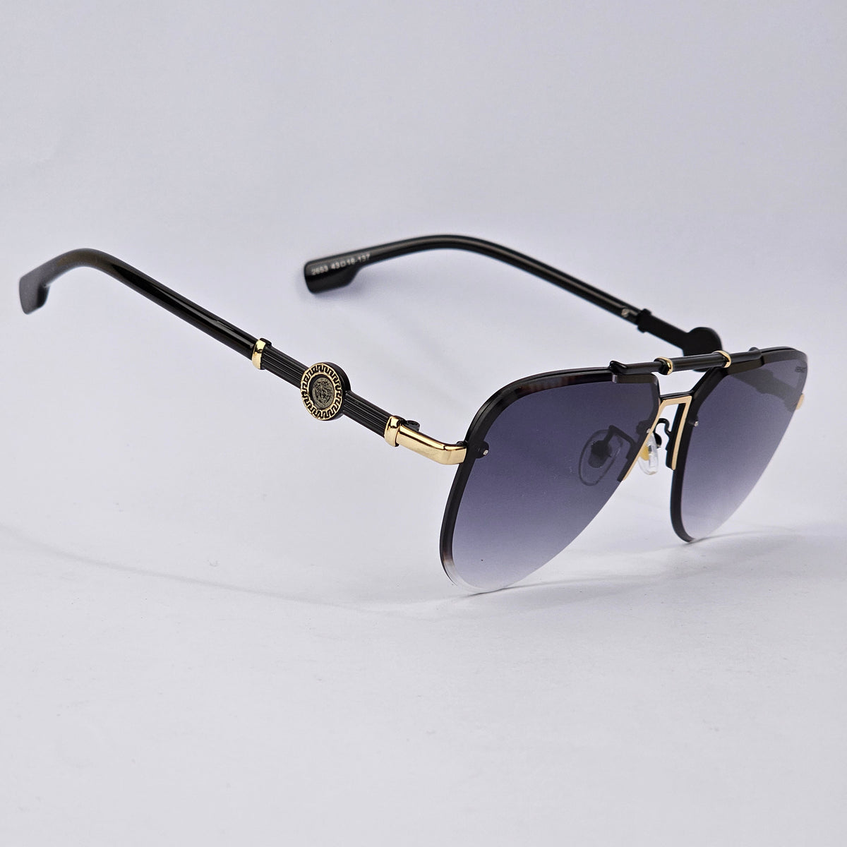 Bling Aviators - Versace - 2653 - Gold/Black