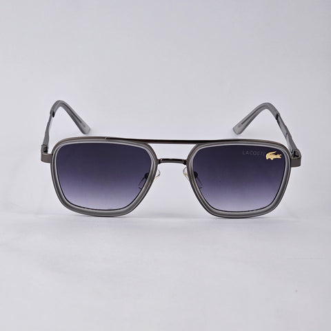 Square Aviators - Lacoste - 9003 - Gun Metal/White - Unisex