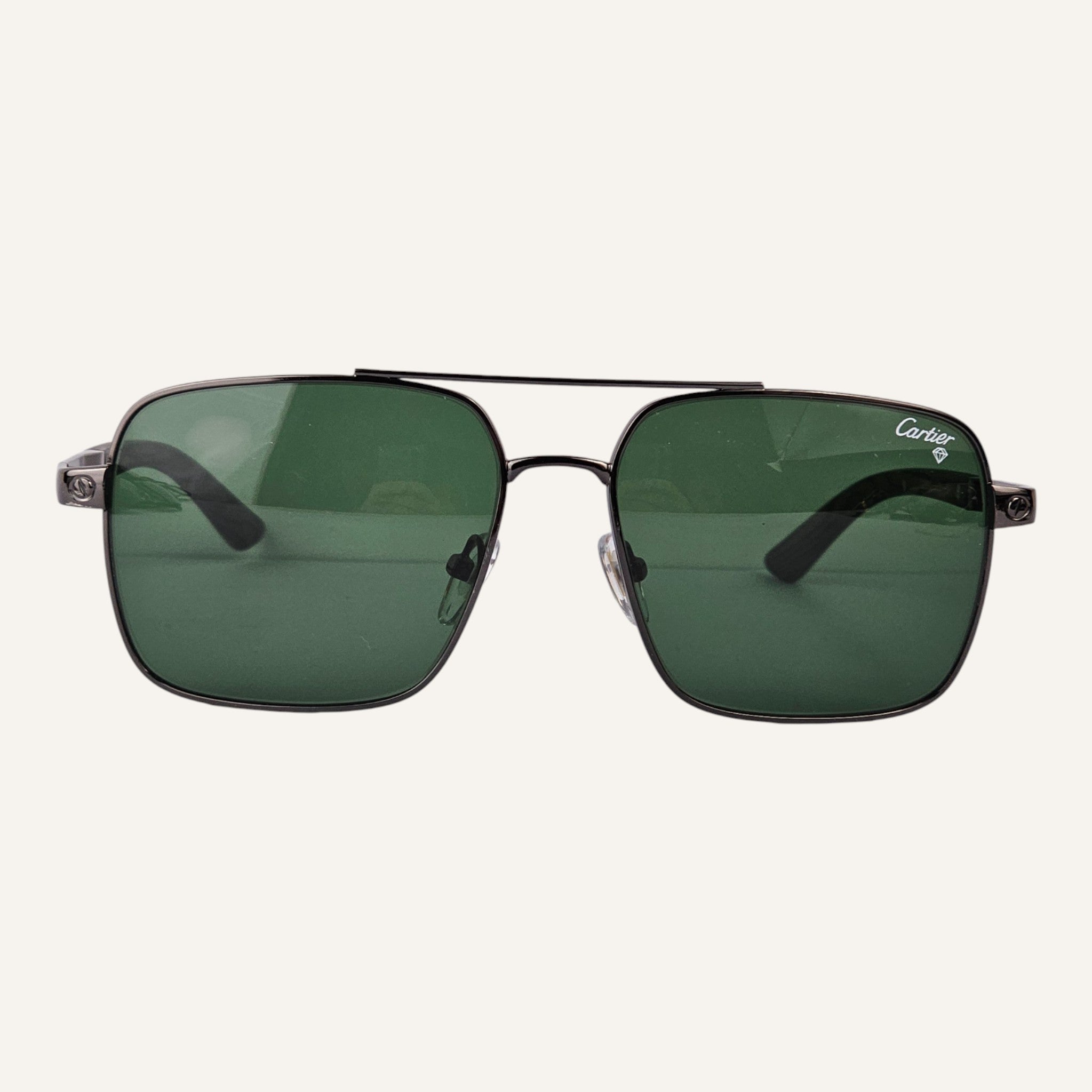 High Aviators - Cartier - Gun Metal/Green - CA25811