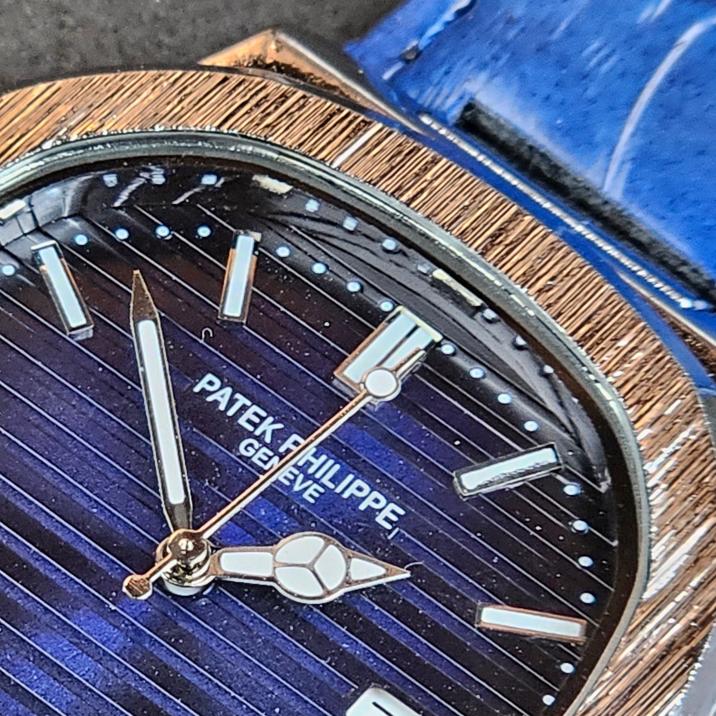 Patek Philippe - Silver - Blue Leather Strap