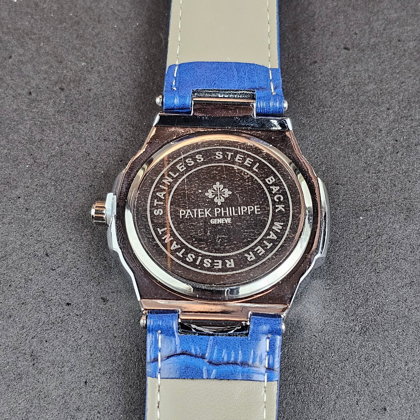 Patek Philippe - Silver - Blue Leather Strap