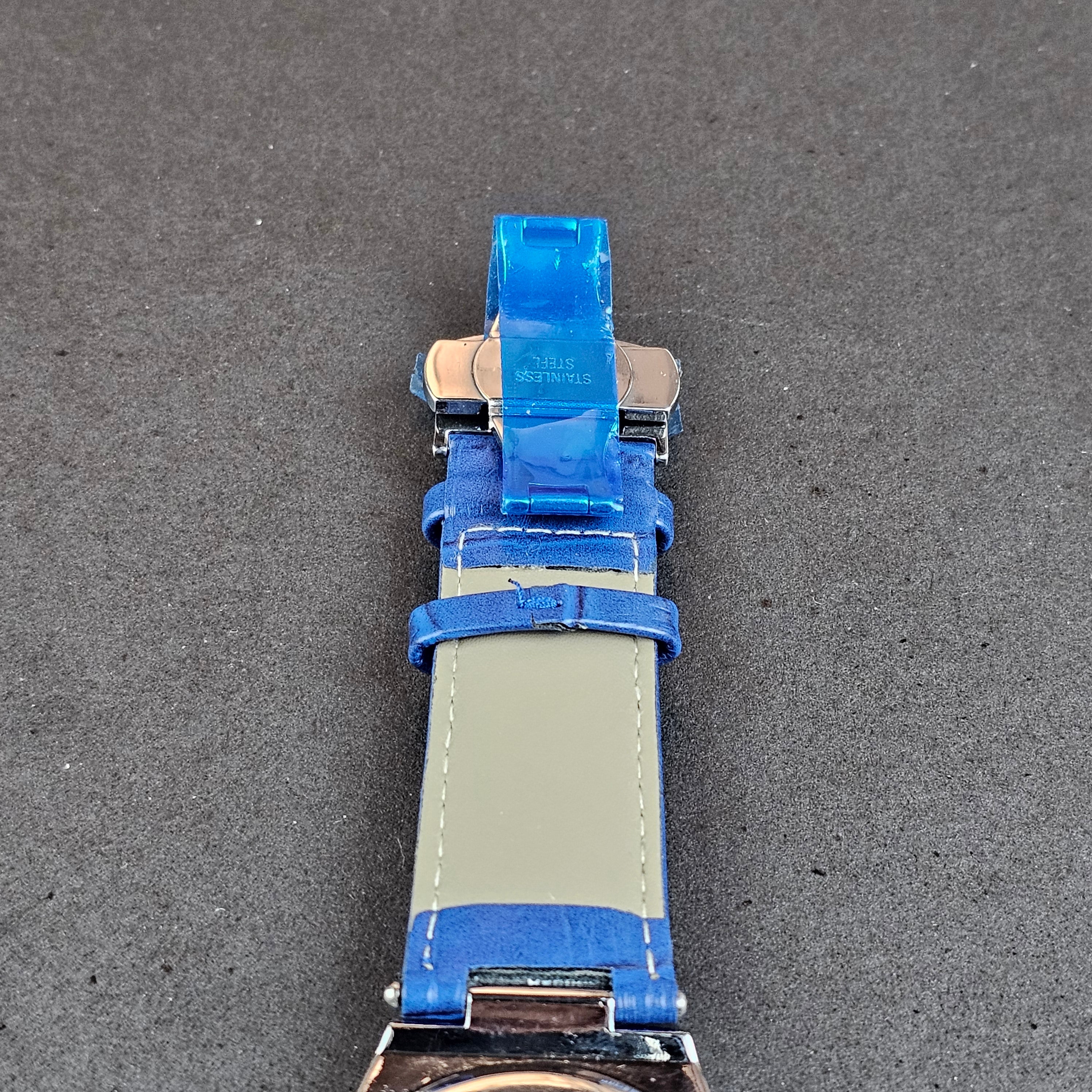 Patek Philippe - Silver - Blue Leather Strap