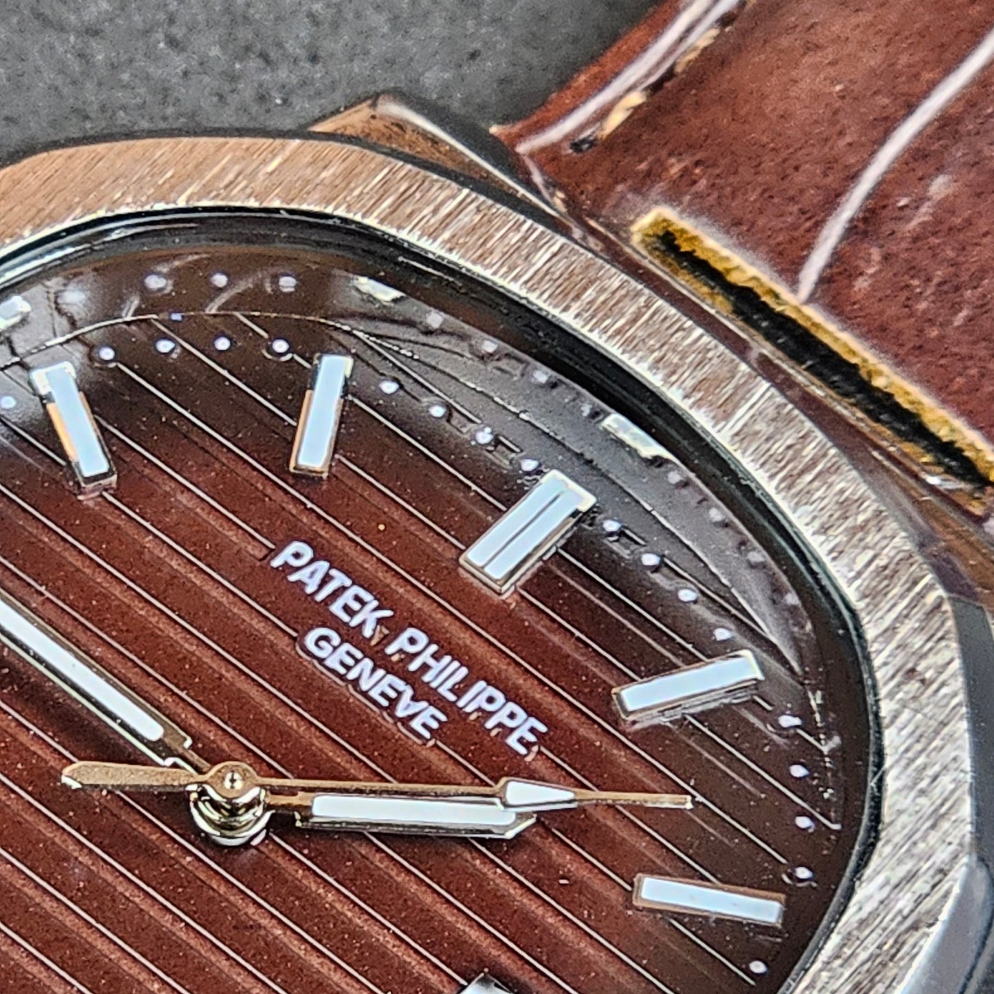 Patek Philippe - Silver - Brown Leather Strap