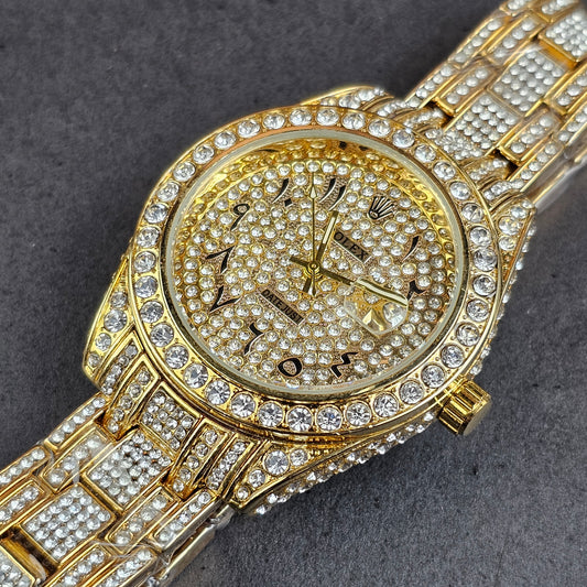Rolex (ICED) - Gold - Gold Metal Chain