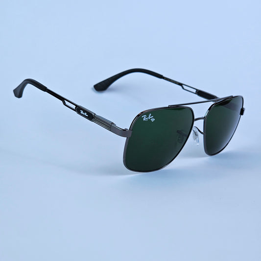 Skeleton Aviators - RB - 5728 -  Gun Metal/Green lens - Unisex