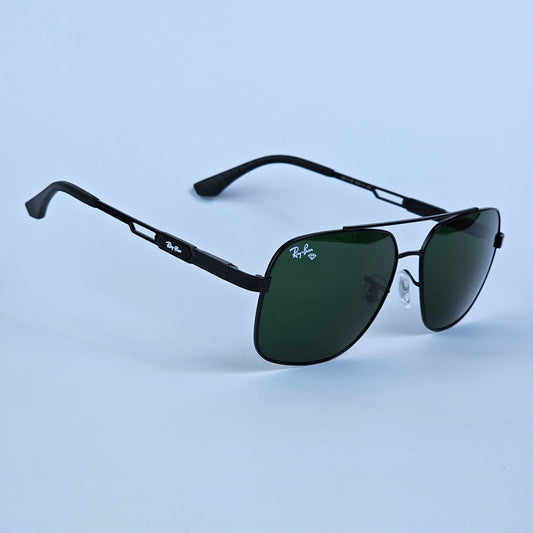 Skeleton Aviators - RB - 5728 -  Black/Green lens - Unisex