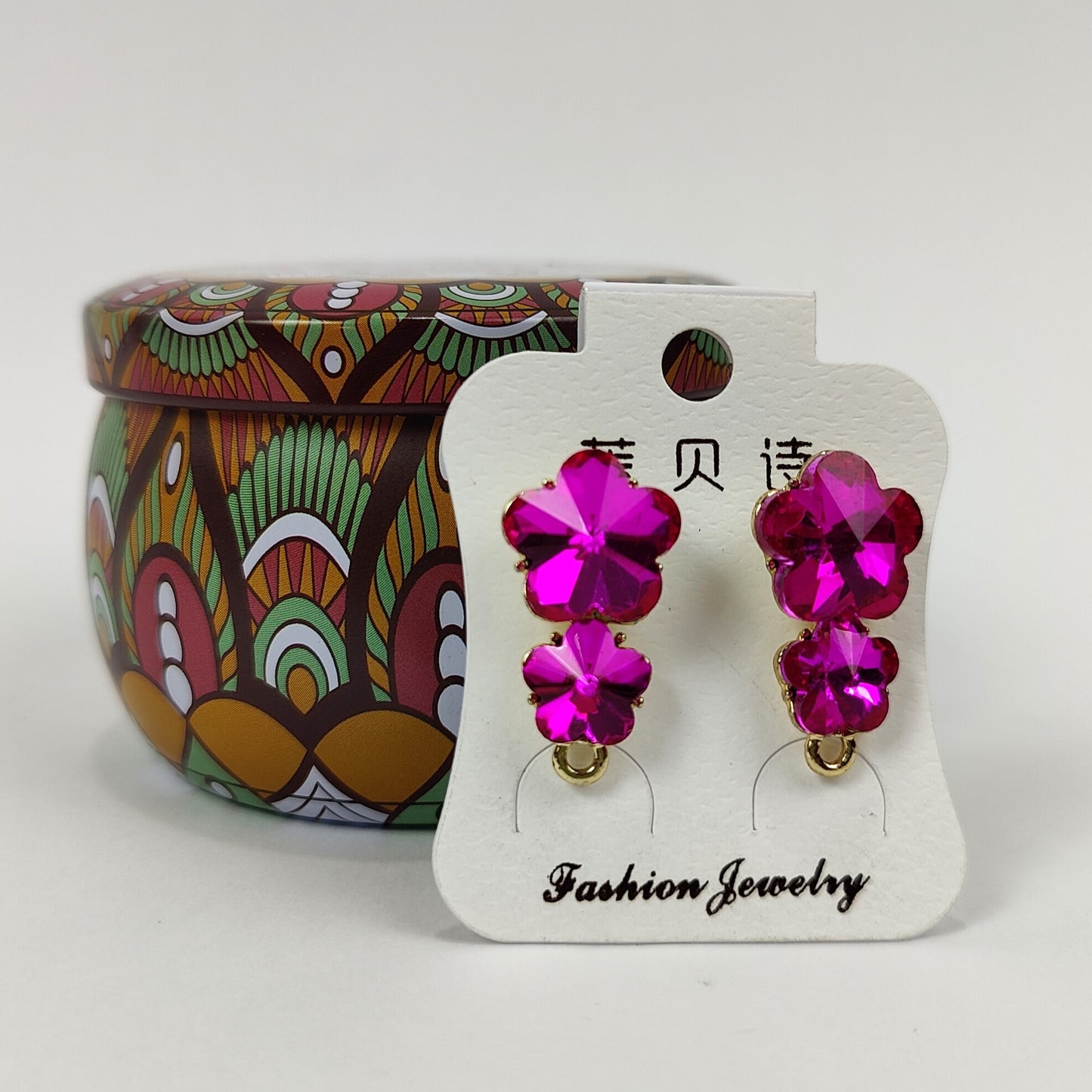 Fuchsia Petal Earrings - 150-025