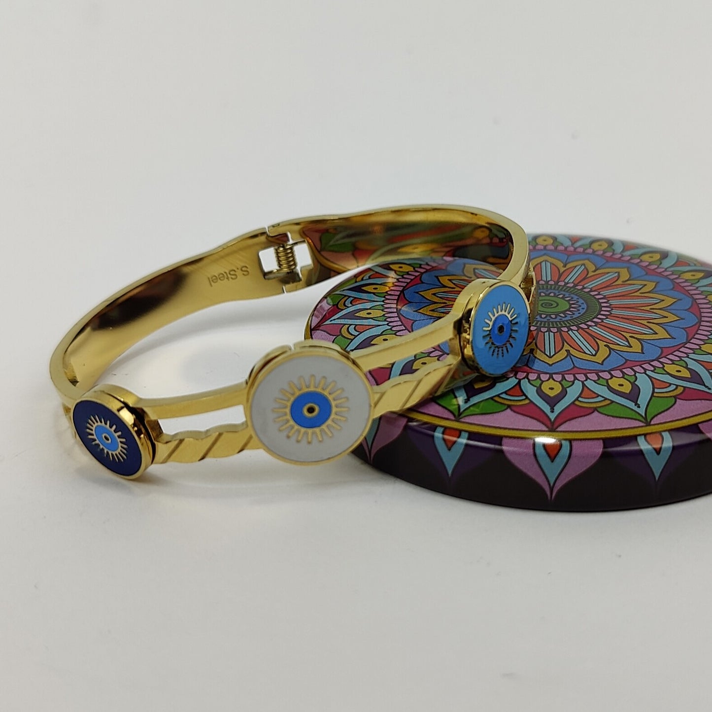 Triple Evil Eye Cuff Bracelet - 430-015