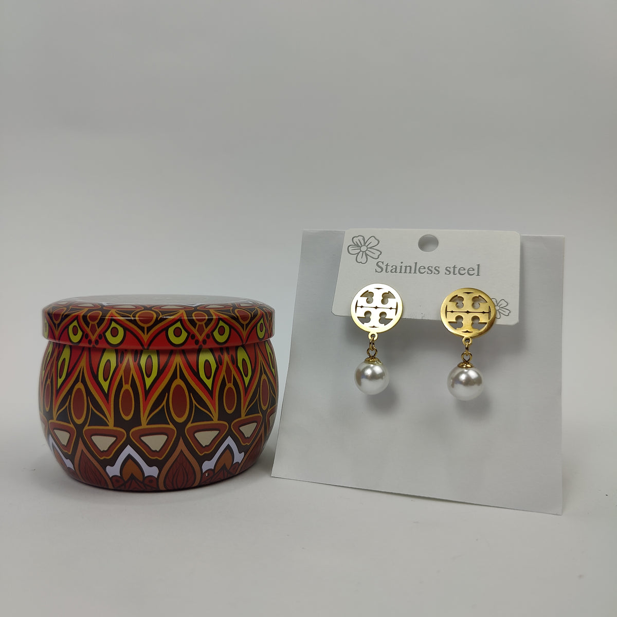 Golden Pearl Earrings - 180-019