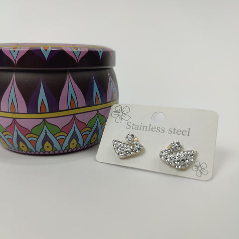 Sparkling Swan Studs - 160-004